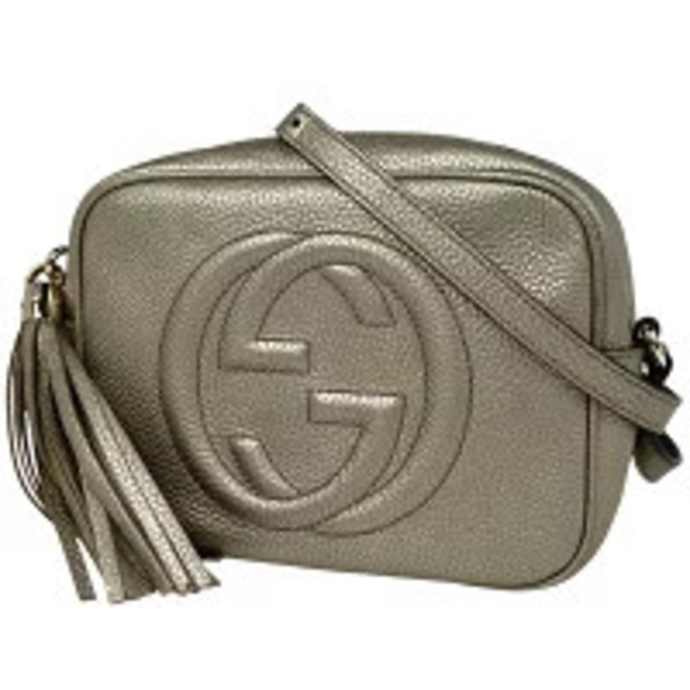 Gucci Soho Shoulder Bag Tassel Fringe Leather Gold